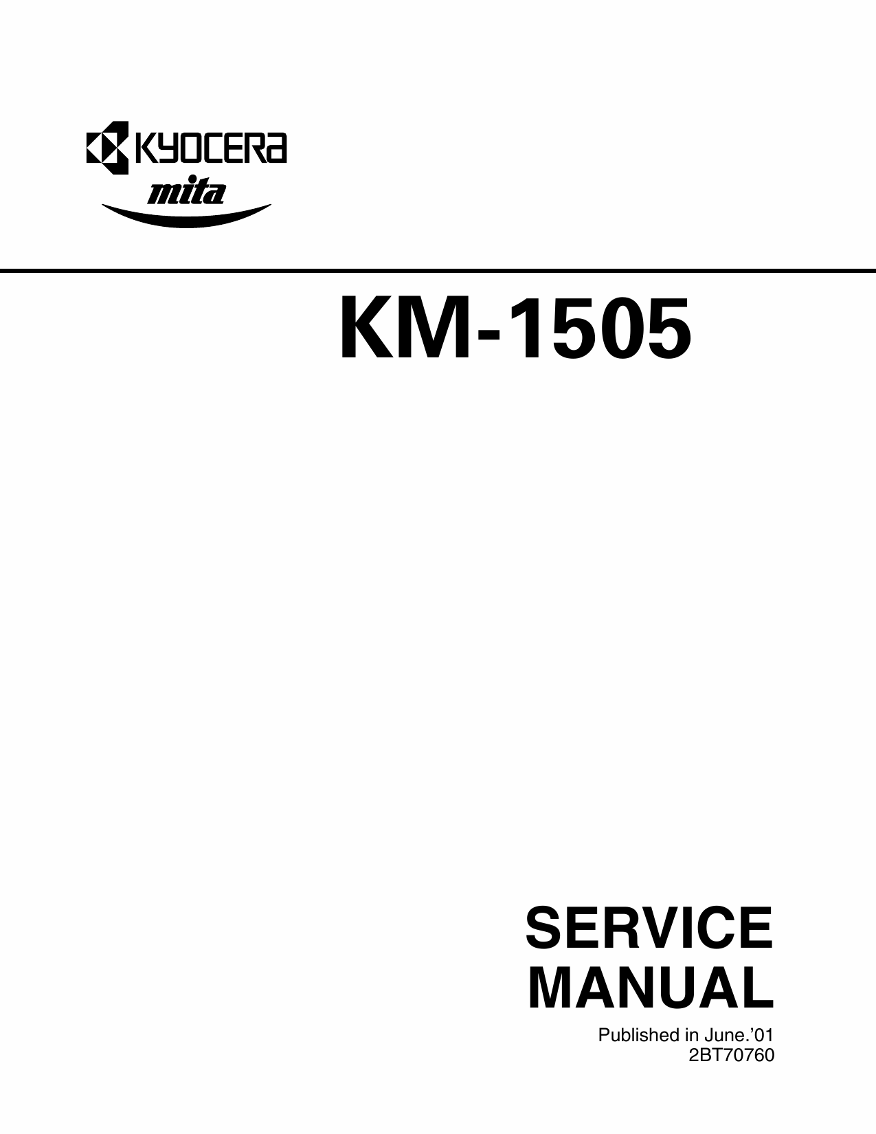 KYOCERA Copier KM-1505 Parts and Service Manual-1